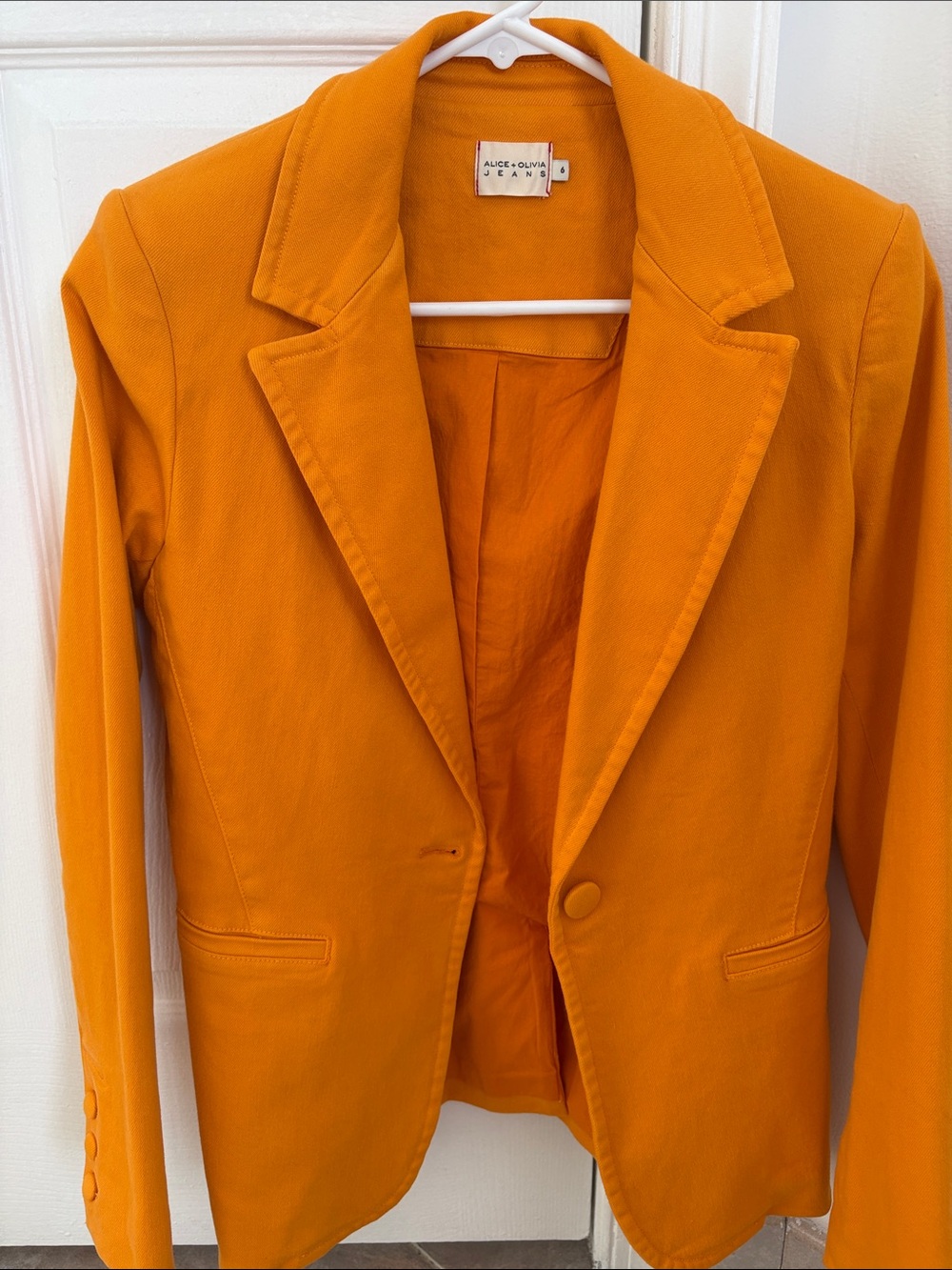 Alice + Olivia Vibrant Orange Tailored Blazer